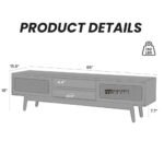 Mid Century Modern TV Stand with Smooth Sliding Doors and Functional Storage - Image 6
