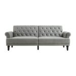 Velvet 2-Seater Convertible Sofa Bed - Image 7