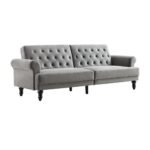 Velvet 2-Seater Convertible Sofa Bed - Image 6