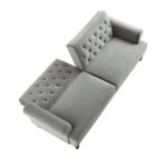Velvet 2-Seater Convertible Sofa Bed - Image 3
