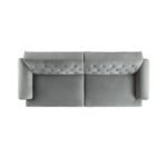 Velvet 2-Seater Convertible Sofa Bed - Image 9