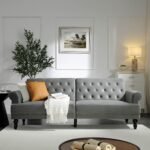 Velvet 2-Seater Convertible Sofa Bed