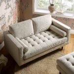 2-Seater Sofa in Beige Woven Fabric – Stylish, Comfortable & Perfect for Modern Homes - Image 2
