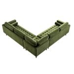 Grande 5+ Seater Corner Sofa in Deep Moss Green Velvet - Image 9
