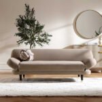 Mink Velvet Dual-Purpose 2-Seater Sofa Bed for Contemporary Indian Living Spaces