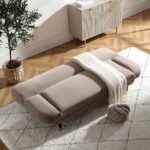 Mink Velvet Dual-Purpose 2-Seater Sofa Bed for Contemporary Indian Living Spaces - Image 2