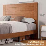 Mid-Century Modern Platform Bed with 48" Headboard - Image 7