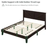 Full Farmhouse Wood Bed Platform – Wooden Bed Frame - Image 2