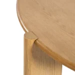 Modern Round Wooden Dining Table for 4 with 3-Leg Base – Brown Finish - Image 3