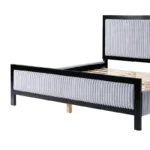 Solid Wood Platform Bed Frame with Fluffy Soft Upholstered Headboard - Image 5