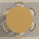 PexFix 52" Solid Wood Round Farmhouse Dining Table for 6 – Natural Yellow Wood Finish - Image 6