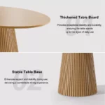 Solid Wood Oval Dining Table for 6 – Pedestal Base, Brown Finish - Image 3