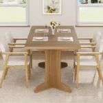 Modern Rectangular Dining Table for 6–8 People with Unique Wooden Legs - Image 5