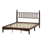 Solid Wood Platform Bed with Carved Gourd Spindle Headboard - Image 3