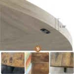 Round Wooden Dining Table with Metal Pedestal Base – Black Finish - Image 5