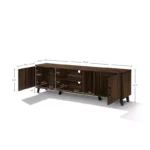 Dark Oak Manufactured Wood 71-Inch Wide TV Console Cabinet – Brown Media Stand for Up to 75-Inch TVs - Image 4