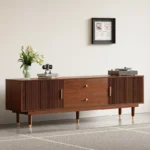 Mid-Century Modern TV Stand – 70.9-Inch Media Console with Metal Hardware - Image 8