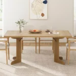 Modern Rectangular Dining Table for 6–8 People with Unique Wooden Legs - Image 6