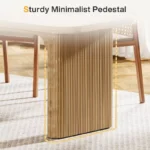 62" Modern Wooden Dining Table for 6 with Double Pedestal Base – Brown Finish - Image 8