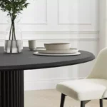 PexFix 46" Round Solid Wood Dining Table for 4 – Black Pedestal Base - Image 4