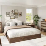 Solid Wood Platform Bed Frame – Modern Full Bed Frame Without Headboard - Image 2