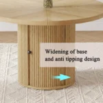 47.2" Round Solid Wood Dining Table for 4–6 with Double-Layer Storage Base – Brown Finish - Image 3