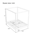 Queen/King Size Four Poster Platform Bed – Solid Wood Bed Frame - Image 5