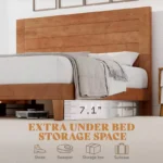 Mid-Century Modern Platform Bed with 48" Headboard - Image 5