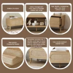 Modern Farmhouse Media Console for TVs Up to 80 Inches – Hardwood TV Stand - Image 5