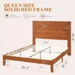 Mid-Century Modern Platform Bed with 48" Headboard - Image 4