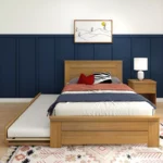 Full Size Bed Frame with Trundle – Solid Wood Platform Bed - Image 3