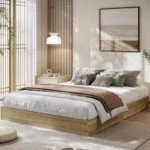 Solid Wood Platform Bed Frame with Sturdy Wooden Slats – Floor-Standing Design - Image 4