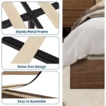 Solid Wood Platform Bed Frame – Modern Full Bed Frame Without Headboard - Image 6