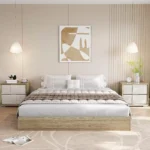 Solid Wood Platform Bed Frame with Sturdy Wooden Slats – Floor-Standing Design