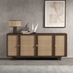 Rattan & Wood 4-Door Sideboard