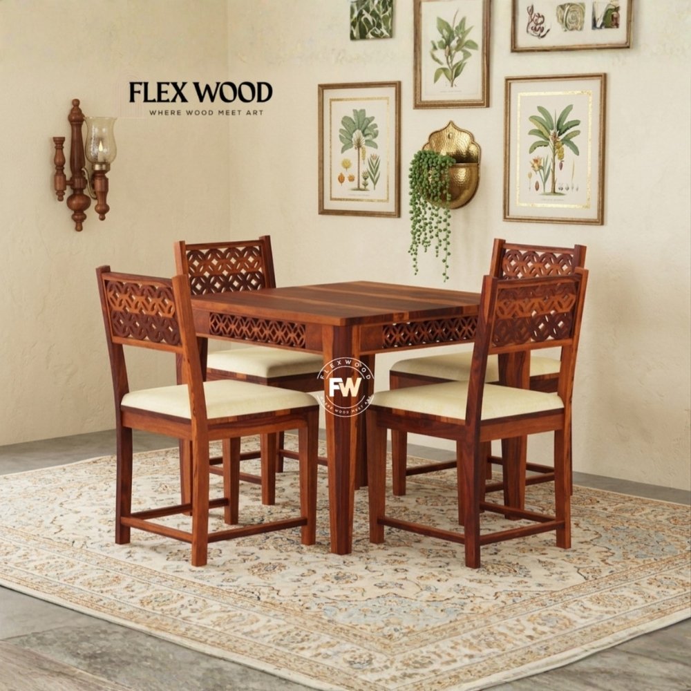 1 Cambery solid wood Dining Table with chair for dining room(honey finish) - Image 1