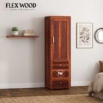Cambrey  solid wood 1 door wardrobe ( honey finish)