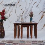 Wooden Set of 3 Nesting Table(Honey finish)