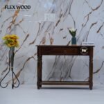 Clarion shesaam Console Table For Home(walnut finish)