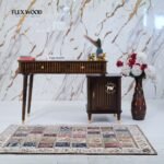 Wooden Modern Study Table with Storage(walnut finish)