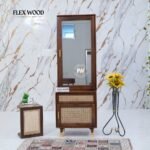 Boston solid wood Rattan Cane Dressing Table(Teak finish)