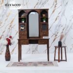 Aviva Dressing Table With Drawer Storage(teak finish)