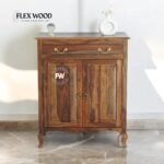 Jimmy Sheesham Wood Shoe Rack - Teak Finish