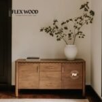 Lotus solid mango wood cabinet storage (teak finish)