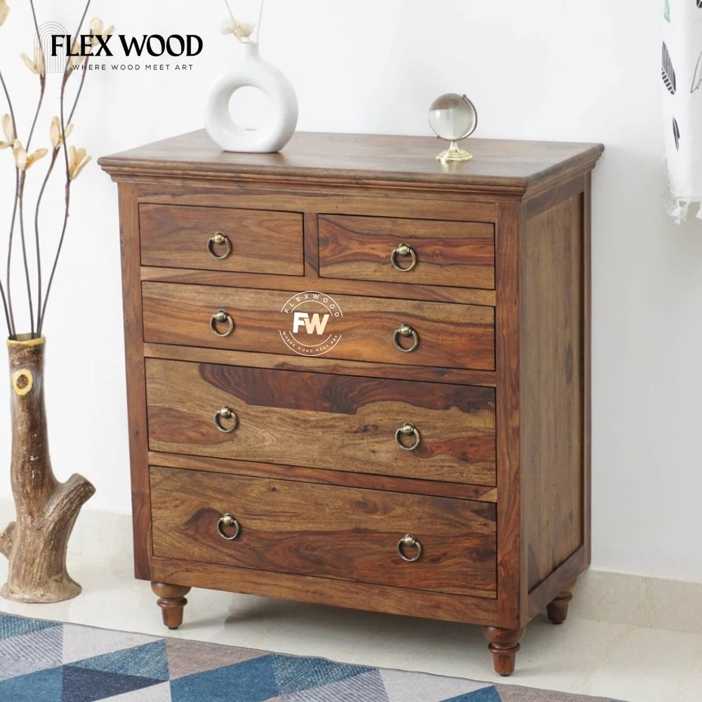 1 Garry solid Wood Chest Of Drawer(teak finish) - Image 1