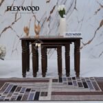 Wooden Set of 3 Nesting Table(walnut finish)