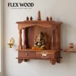 Vitiha solid wood wall mountedTemple for home(honey finish)