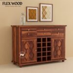 Green label Solid Wood Bar Cabinet for Bar Room