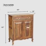 Jimmy Sheesham Wood Shoe Rack - Teak Finish - Image 7