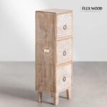 Solid Mango wood Chest of Drawer With 3 Hand Carved Drawer - Image 4